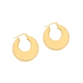 Detailed view of chunky geometric gold-plated stainless steel hoop earrings on white background - Simple Thickened Flat Hoop (6#)