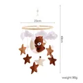 Rotating wooden baby mobile with brown felt bears, moon and stars for nursery decor - Brown Bear Felt Mobile