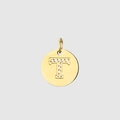 Polished 14K gold plated stainless steel letter T pendant with sparkling zircon inlay - 14K Gold - T