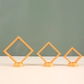 Orange PE film jewelry display stand in three sizes for rings and necklaces - Orange