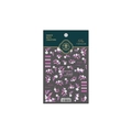Autocollants nail art 5D adhésifs avec fleurs aquarelles violettes et lettrages - Été à l'Aquarelle (TS-1831)