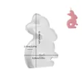 Easter bunny silicone mold with hollow heart design and candle product dimensions - Rabbit 3703