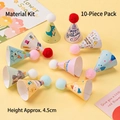 Set of 10 DIY mini party hats with cartoon patterns for cake decoration 4.5cm height - Koala Pom-pom Hat DIY Kit (10 Pcs)