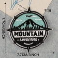 7.7cm round mountain adventure embroidery patch in mint green and black for hats - Mint Green Mountain Adventure Style (C4L-B-4-2)