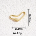 Detail view of 18K gold irregular lobster clasp for DIY jewelry, 26.1mm x 13.8mm - Gold Unique Twist Lock