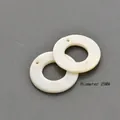 25mm natural white shell ring pendant with top hole for DIY jewelry making - 25MM Ring