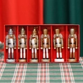 Set di 6 schiaccianoci in legno da 13 cm con finitura glitterata oro e argento per Natale - Glitter oro bianco