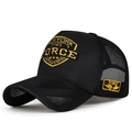 Gorra de béisbol de malla negra con bordado amarillo New York 1985 y diseño transpirable - Ajustable / Negro con bordado amarillo