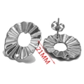 Boucles d'oreilles clous ondulées en acier inoxydable argenté 21mm avec texture - 21MM Cercle Ondulé / Acier D (21MM)