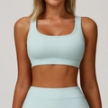 Atmungsaktives minzgrünes Sport-Bra- und Leggings-Set aus hochelastischem Funktionsstoff - S / Cremegrün
