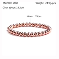 Minimalist rose gold stainless steel bead bracelet with 6mm balls and stretch band - Rose Gold 6mm