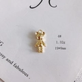 Detail of a golden bear astronaut pendant with size 19x9mm and weight 1.32g specs - 4# Robot Bear Astronaut