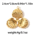 Gouden roestvrijstalen bloemenhanger met schelptextuur van 2,4 cm bij 2,8 cm groot - Sint-jakobsschelp Bloem / Goud