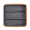Three-compartment oxford fabric and bamboo laundry organizer in grey finish - Oxford Cloth 3-Grid Style (30*30*9cm)