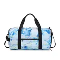 Sac de voyage imperméable avec motif marbre bleu et doré et bandoulière réglable - Marbre bleu et or (disponible sur commande)