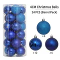 Set van 24 blauwe kerstballen van 4cm met glanzende, matte en glitterende afwerkingen - Set van 24 / Blauw