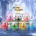 Collection de sept figurines de renard en cristal translucide dans un décor mythique - Série Ancien Renard Immortel (M327) / Boîte de Finition (6 Pièces)