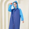 Impermeabile spesso in EVA per adulti con design a contrasto celeste e blu navy - Blu Notte e Celeste Color Block