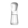 Portable pet water bottle with white wide-mouth lid and transparent textured bottle - White Large 510ml