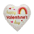 Palloncino a cuore bianco da 18 pollici con scritta Happy Valentine's Day oro e rossa - 18 Pollici Cuore Pois Arcobaleno Amore TX015