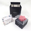 Preserved red rose gift set with black box and matching Best Wishes tote bag - General Purpose / Noble Black