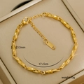 Detailed view of 3.5mm golden twisted link bracelet with lobster clasp and dimensions - 6-12 (3.5mm Twisted Square Link)