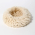 Bandeau en fausse fourrure pelucheuse blanc crème à bord large pour la chaleur hivernale - Taille unique / Beige