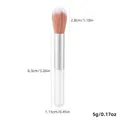 White nail dust brush with silver ferrule and brown gradient bristles 8.3cm total length - Ao Xiaoding Makeup Brush