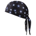 Zwarte piraten hoofddoek met doodskop en sterren voor fietsen en sport ademend stof - Stijl 1 (Blauw-witte Sterren Schedel)
