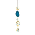 Acchiappasole dorato con fetta di agata blu e pendenti di cristallo colorati di design - Agata Blu