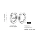 Polished silver titanium steel hoop earrings 18mm with a sleek minimalist design - 4.0*10mm / Steel