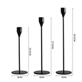 Set of 3 matte black minimalist candle holders in varying heights for modern home decor - Three-Piece Set / Black