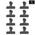 8 pack matte black stainless steel food sealing clips for kitchen and office use - Medium / Black