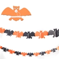 Ghirlanda di pipistrelli di Halloween in carta arancione e nera con design a nido d'ape - Ghirlanda di Pipistrello
