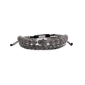 Ensemble de bracelet perlé main de Hamsa et bracelet tressé noir pour hommes - Style A / Or Blanc