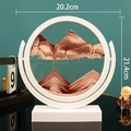3D moving sand art with red-brown sand in a white frame, desktop hourglass display - 8 Inch White Frame Rotate Coffee
