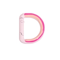 Pink striped D-shaped spring ring buckle accessory for DIY keychain making - Light Pink