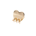 Molla per capelli a cuore in metallo dorato con finitura lucida per coda alta elegante - Cuore Oro (c6113)