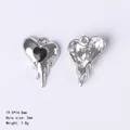 Gothic style silver lava heart pendant for DIY jewelry making, 19.5x14.5mm size - 84439 Black