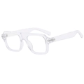 Monture de lunettes carrées transparentes avec pont épais et charnières métalliques - Transparent Brillant (Lentille Anti-lumière Bleue)