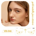 VB-046 Gold metallic face stickers with firework and palm tree patterns for makeup - VB-046 (Gold Metallic) / Gold