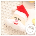 Plush Santa Claus brooch with red hat and white beard with back pin detail view - Santa Claus (White Beard) - Brooch Style