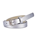 Silver glitter leather children belt with heart buckle for jeans and dresses - 82cm / Silver