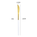 304 stainless steel dinner knife in white and gold finish, 22cm length and 45g weight - White Gold Steak Knife