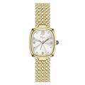 Elegant gold square watch for women with mesh chain strap and Roman numeral XII dial - Gold Color White