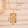 Collana tarocchi dorata con ciondolo luna e cuore e catena a serpente da 40+5cm - Cuore Nelle Mani Ciondolo Rettangolare (TG 2666)