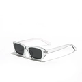 Retro transparent rectangle sunglasses with dark lenses for men and women outdoor use - Coconut Gray