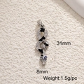 Silver snake pendant with white zircon and black enamel detailing measuring 31x8mm - Silver Leopard Snake Charm