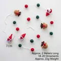 2m Wool Felt Christmas Garland with Santa and Reindeer ornaments for festive decor - Santa and Reindeer Ball String