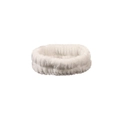 Close-up of a white thickened coral fleece headband showing soft plush texture for face washing - Single Headband / White